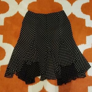 Black and white polka dot skirt